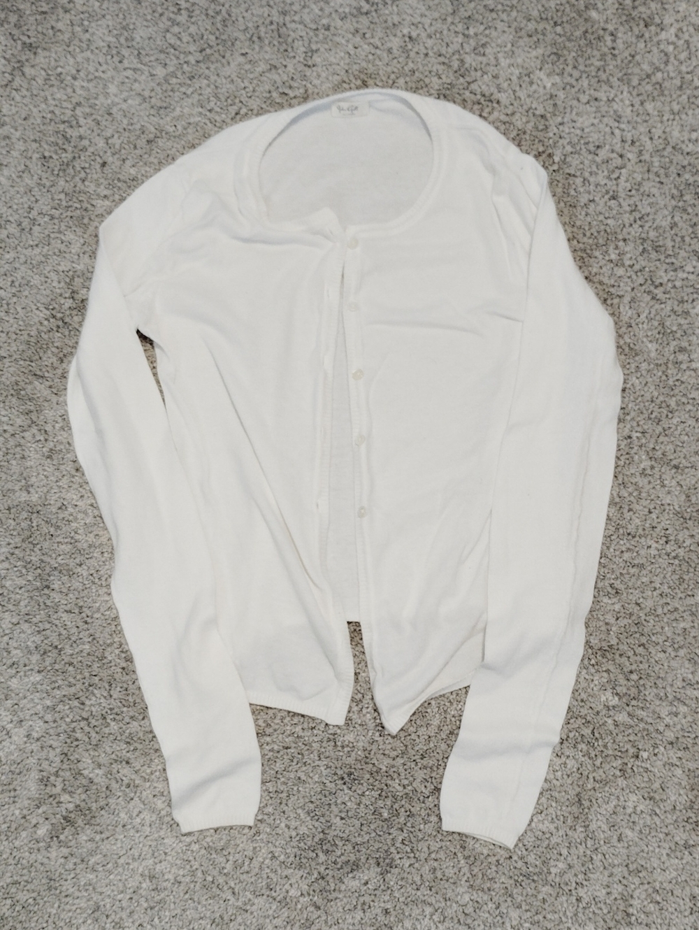 Brandy Melville White Lightweight Button-Front Cardigan